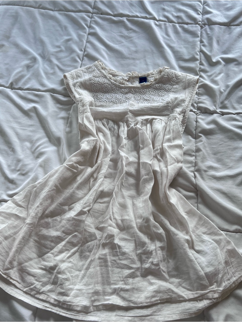 White Lace Eyelet Sleeveless Blouse
